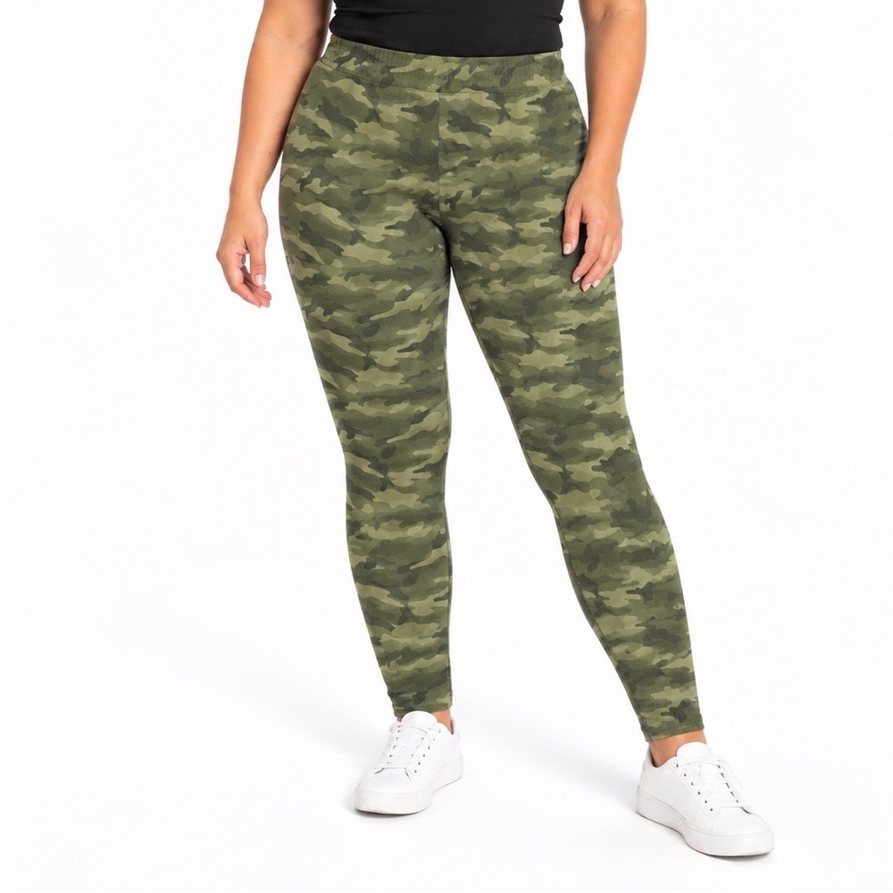 Old Navy Womens XXL Green Camo High Waisted Cotton Blend Leggings Camouflage